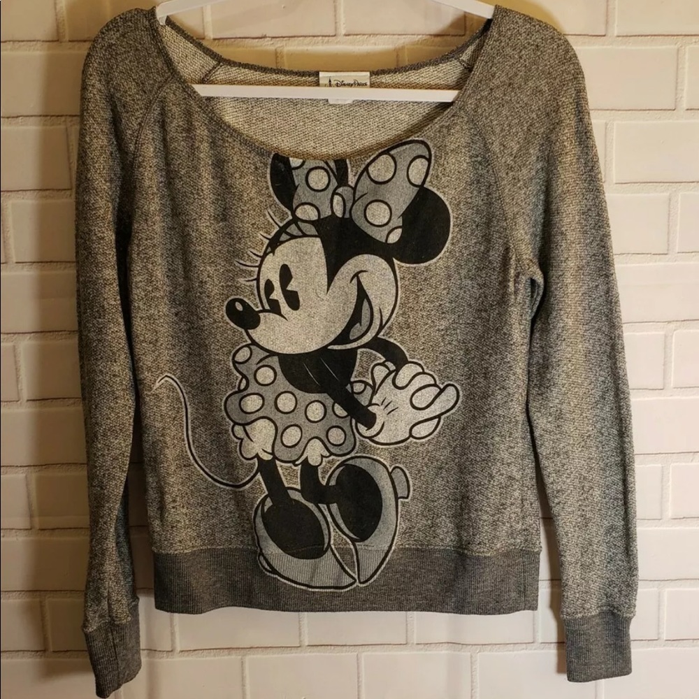 Disney Parks grey long sleeve Minnie Mouse top